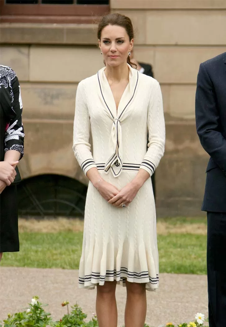 Kate Middleton in Alexander McQueen dress with rectangle body type