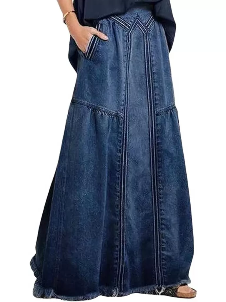 Boho denim maxi skirt from amazon