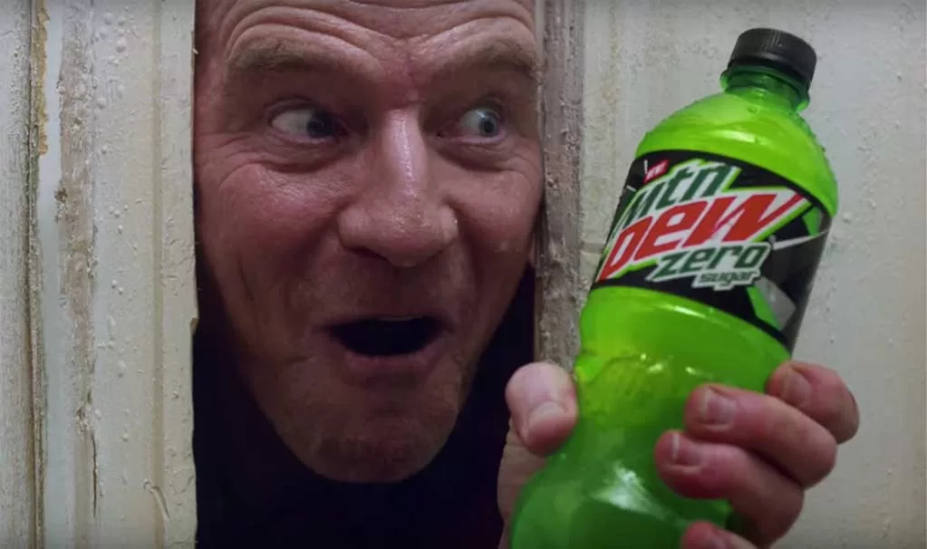 Toxic american foods: mountain dew. Bryan Cranston holding mountain dew in Super Bowl advertisement