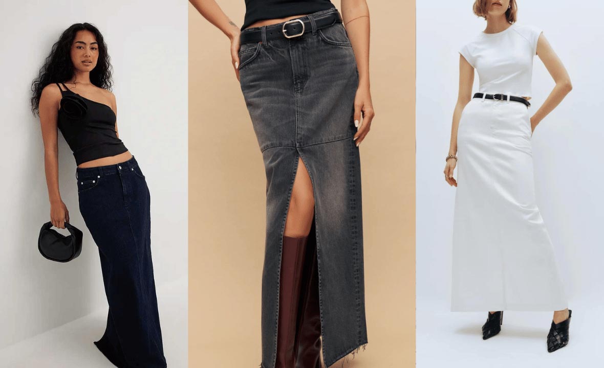 Trendy Denim Maxi Skirts 2023